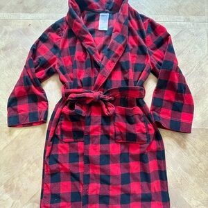Kids’ Red & Black Plaid Robe – Size 12